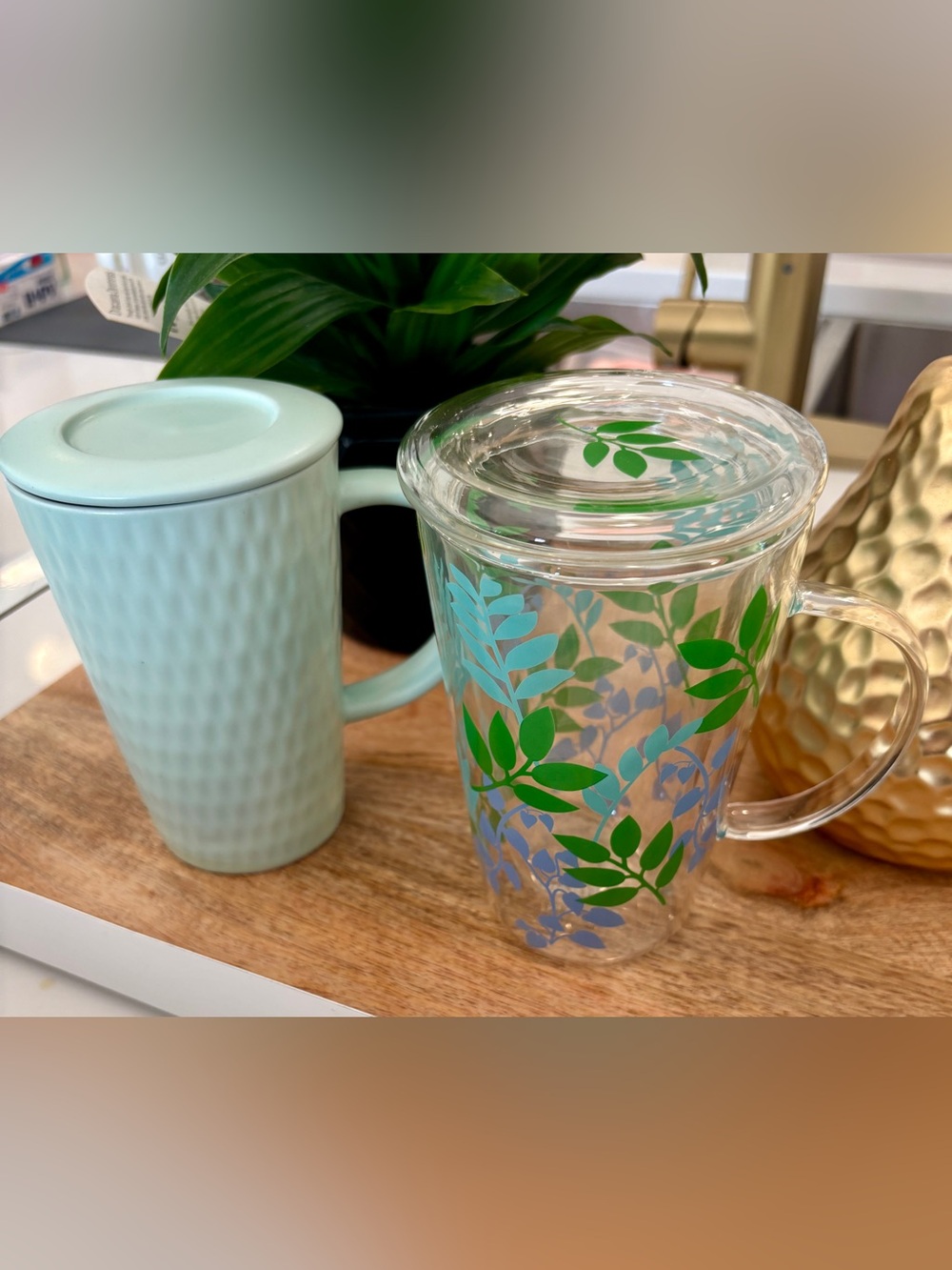 Set of 2 David’s Tea Mugs with Lids